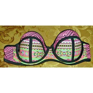 Bikini Top Breaking Waves Tribal Push Up Bandeau Swimwear Juniors' Ladies Size M